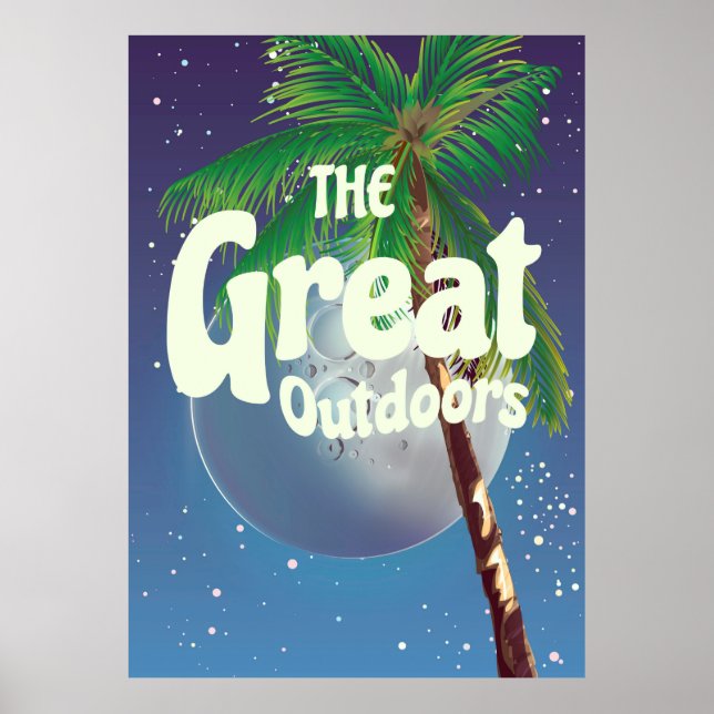 Poster Les Grands Espaces Palmier et Lune (Devant)