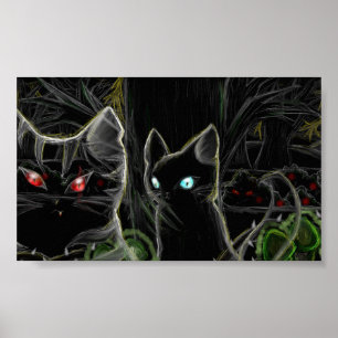 Poster Les guerriers Hawfrost et Tigerstar - La forêt noi