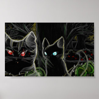 Poster Les guerriers Hawfrost et Tigerstar - La forêt noi