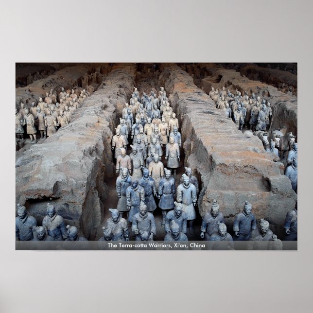 Poster Les guerriers Terra-cotta, Xi'an, Chine (Devant)