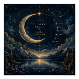 Poster Les Guides de la Lune Art céleste de la Lune et
