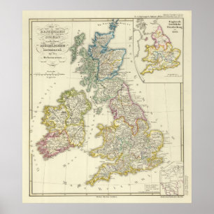 Poster Les îles britanniques après leur église