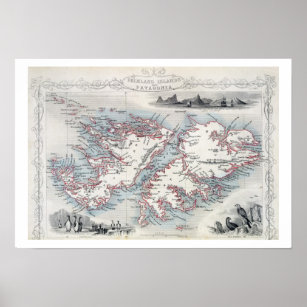 Poster Les îles Malouines et la Patagonie, d'une série de
