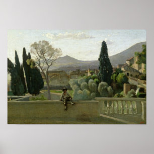 Poster Les jardins du d'Este de villa, Tivoli, 1843