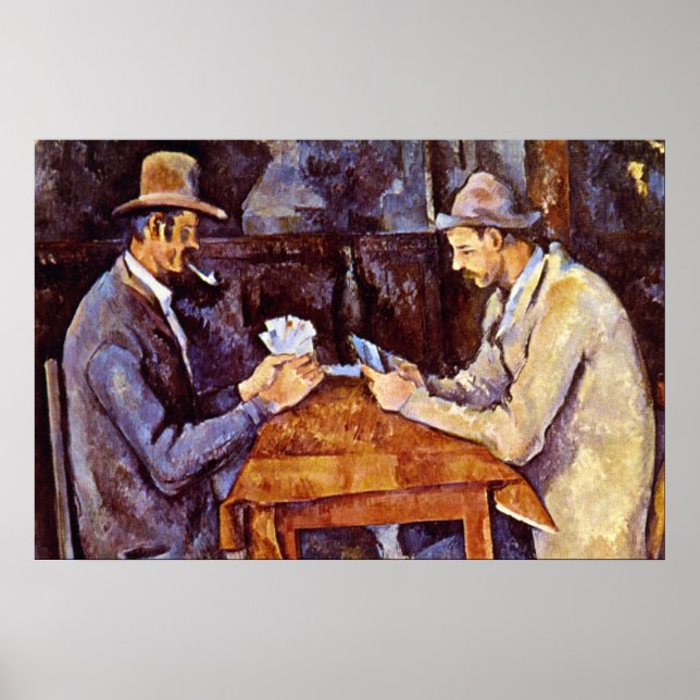 Poster Les joueurs de cartes par Paul Cezanne (Devant)