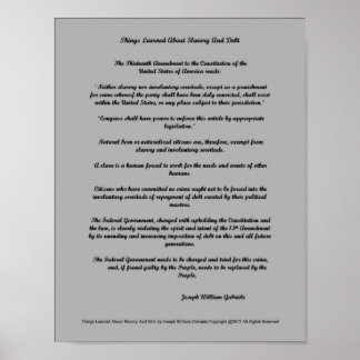 Poster Les leçons de l'esclavage et de la dette