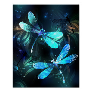 Poster Les libellules du lac