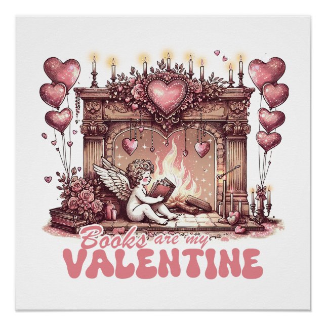 Poster Les livres sont ma Saint Valentin (Devant)