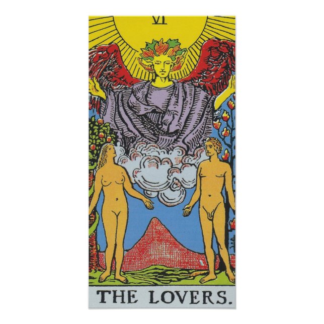Poster Les Lovers Tarot Card Tarots Lecture (Devant)