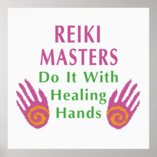 Poster Les maîtres Reiki le font avec les mains de guéris