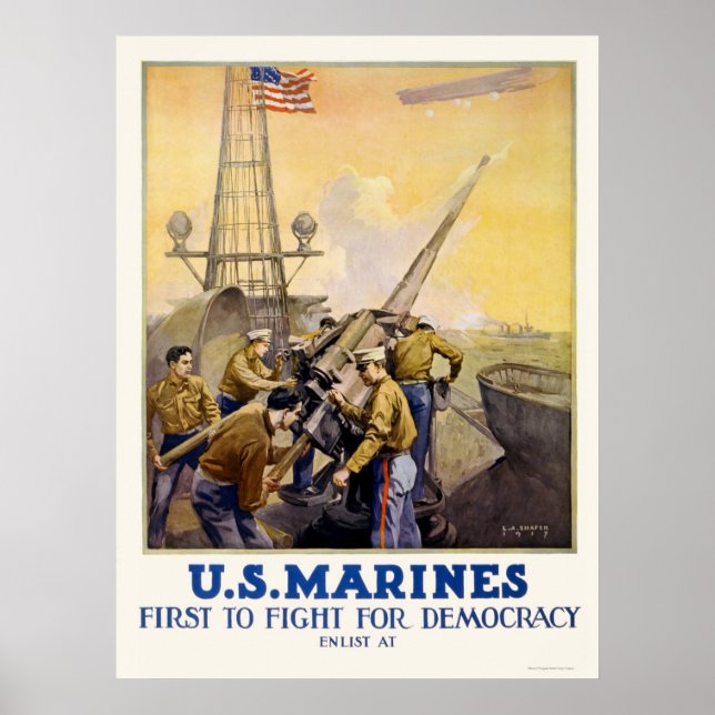 Poster Les Marines des États-Unis - Le premier à combattr (Devant)