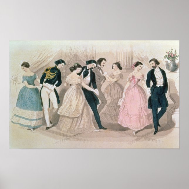 Poster Les modes Polka, du livre de la Dame de Godey (Devant)