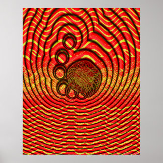 Poster Les Mollusques De Wireframe Rayonnent Les Bulles D