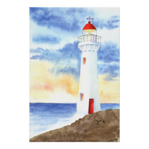 Poster Les montagnes du phare nautique