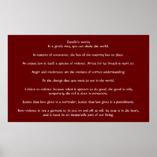 Poster Les mots de Gandhi sur la justice et la compassion