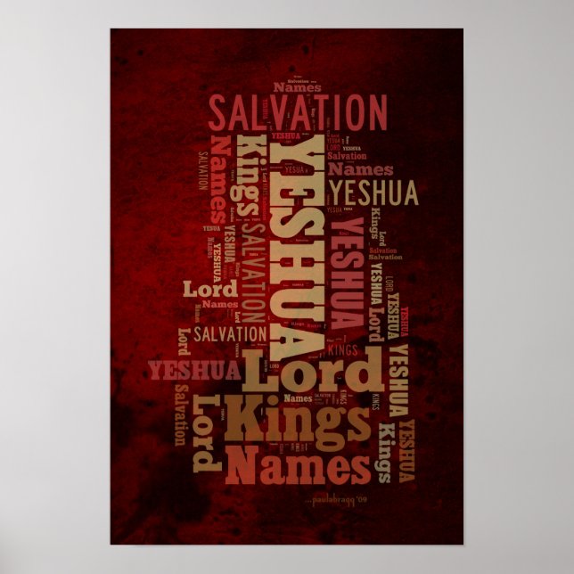 Poster Les noms du collage Yeshua/Jésus (Devant)