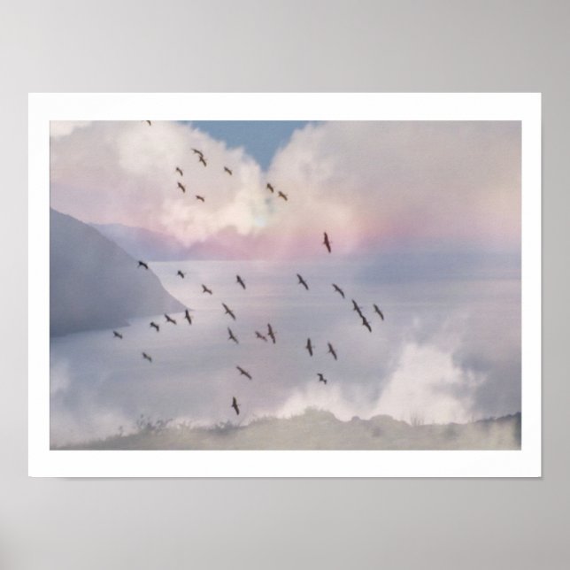 POSTER LES OISEAUX VOLENT EN GROUPE (Devant)