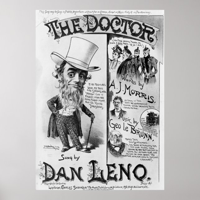 Poster Les paroles de la feuille de chansons du Docteur P (Devant)