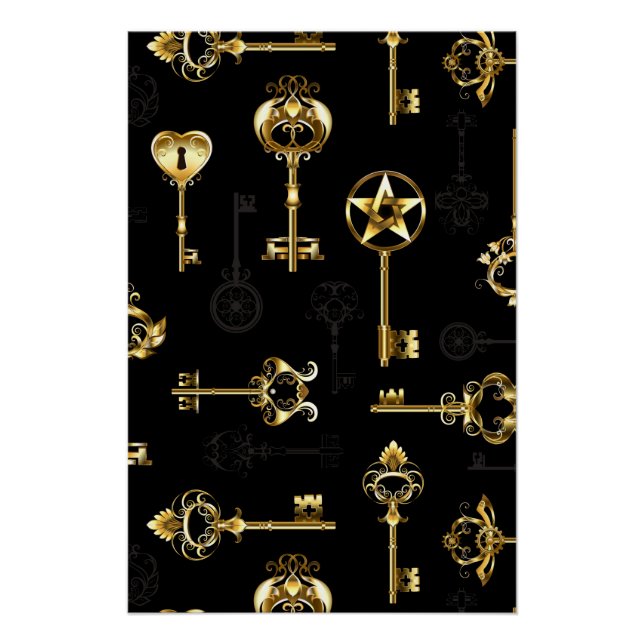 Poster Les Patters de Seamless avec Golden Keys (Devant)
