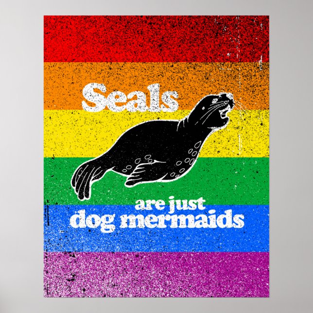POSTER LES PHOQUES NE SONT QUE DES MERMSIDA DE CHIENS (Devant)