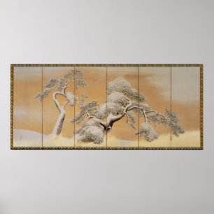 Poster Les pins sous la neige