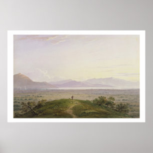 Poster Les plaines du marathon, 1834 (graphite et la