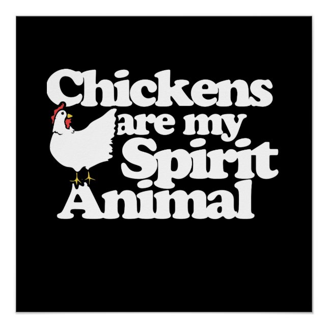 Poster Les poulets sont mon esprit Animal (Devant)