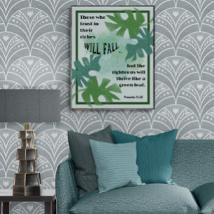 Poster Les Proverbes des justes et de la feuille verte 11