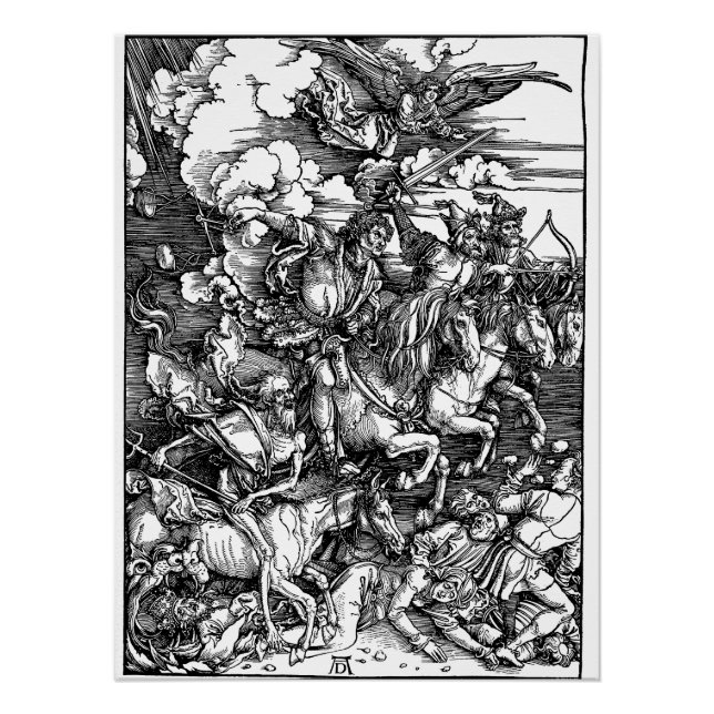Poster Les quatre cavaliers (Durer 1511) (Devant)