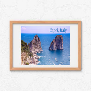 Poster Les rochers Faraglioni de Capri, Italie