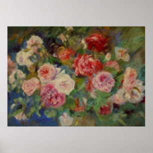Poster Les Roses de Renoir dans un Vase Still Life