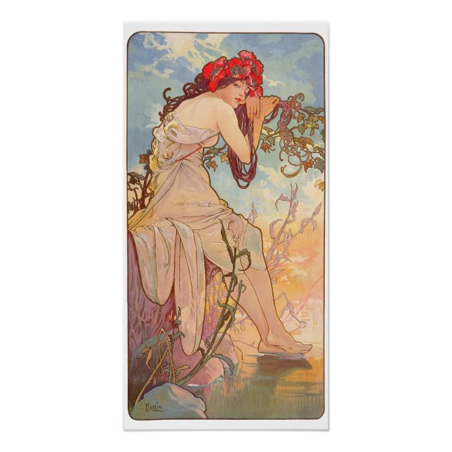 Poster Les Saisons Lete - 1896 - Alphonse Mucha (Devant)