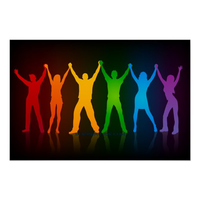 Poster Les six silhouettes debout de Slipperyjoe, bras le (Devant)