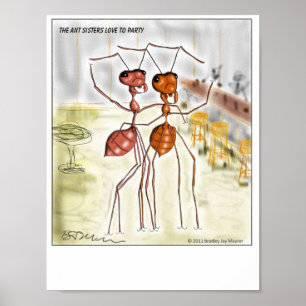 Poster Les soeurs de fourmi travaillent la partie dure