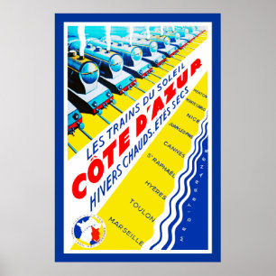 Poster Les Trains du Soleil ~ Côte d'Azur