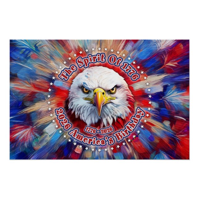 Poster L'Esprit de 1776, 2026 L'aigle rouge de l'Amérique (Devant)