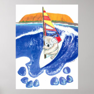 Poster L'Esprit de l'Australie - Koala Bear Wind Surfing