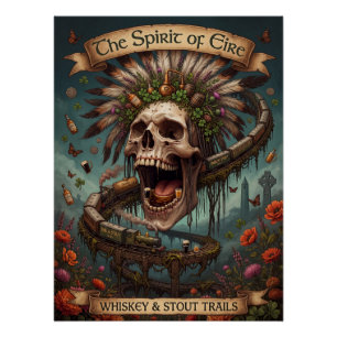 Poster L'Esprit d'Éire - Whiskey Irlandais & Crâne Stout