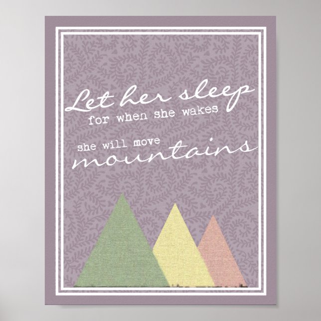 Poster Let Her Sleep Nursery Child's Room Print (Devant)