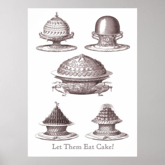 Poster Let Them Eat Cake! French Souffles Antique Print (Devant)