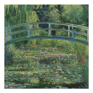 Poster L'étang À Eau, Peinture À L'Huile Paysagère, Monet