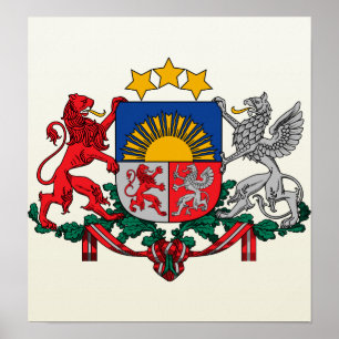 Poster Lettonie Détail des armoiries