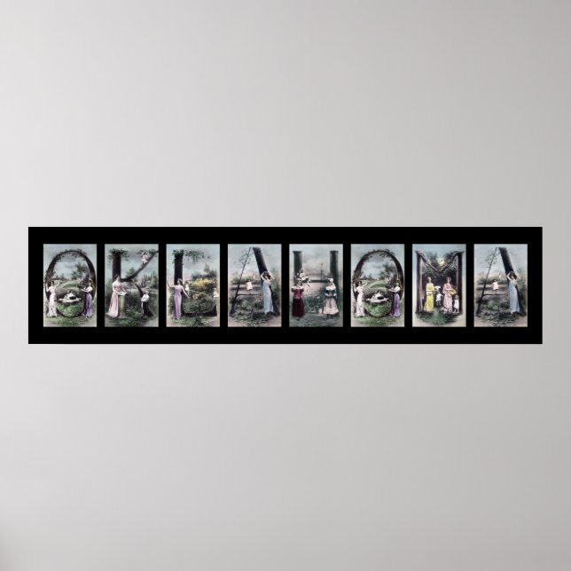 Poster LETTRE Alphabet OKLAHOMA Nom Art (Devant)