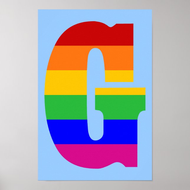 Poster LETTRE arc-en-ciel G (Devant)