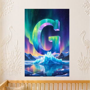 Poster Lettre de maternelle G Nom Glacier des lumières du