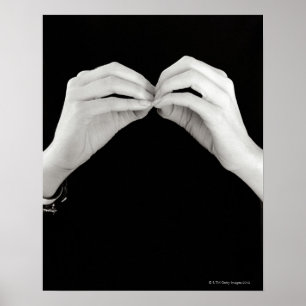 Poster Lettre de signature b d'homme dans la langue des