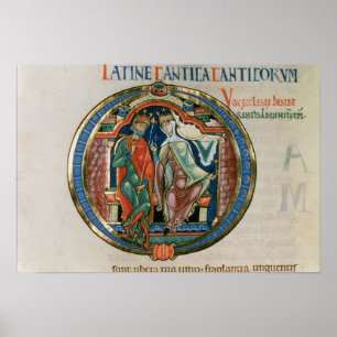 Poster Lettre initiale 'O' Osculatur me - Laissez-moi emb