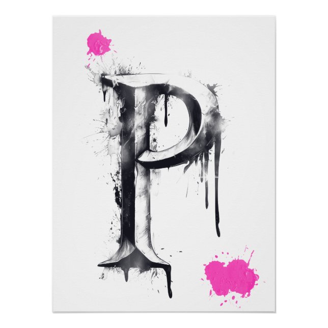 Poster Lettre P - Typographie (Devant)