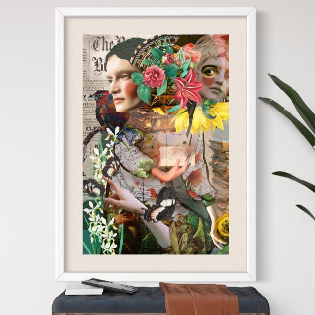 Poster Lettre secrète Collage numérique Vintage (Créateur téléchargé)