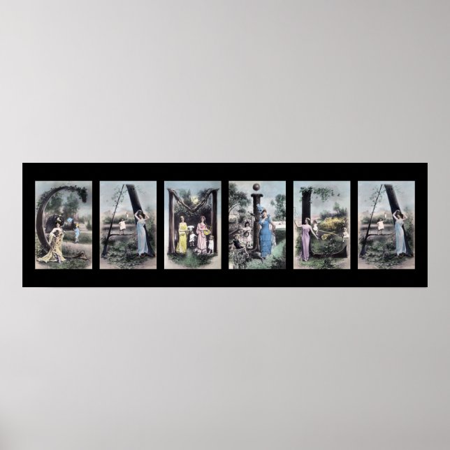 Poster LETTRE Vintage ALLETTE CAMILA Nom Art (Devant)